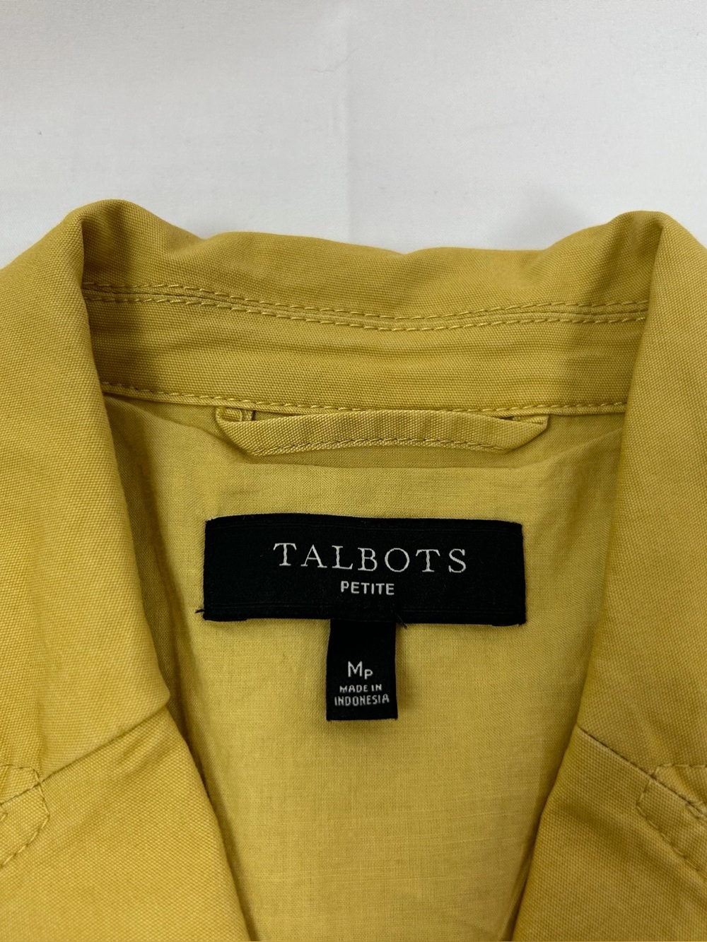 Talbots Stretch Canvas Button Front Lightweight Chore Jacket w/ Drawstring Waist - Picture 7 of 11